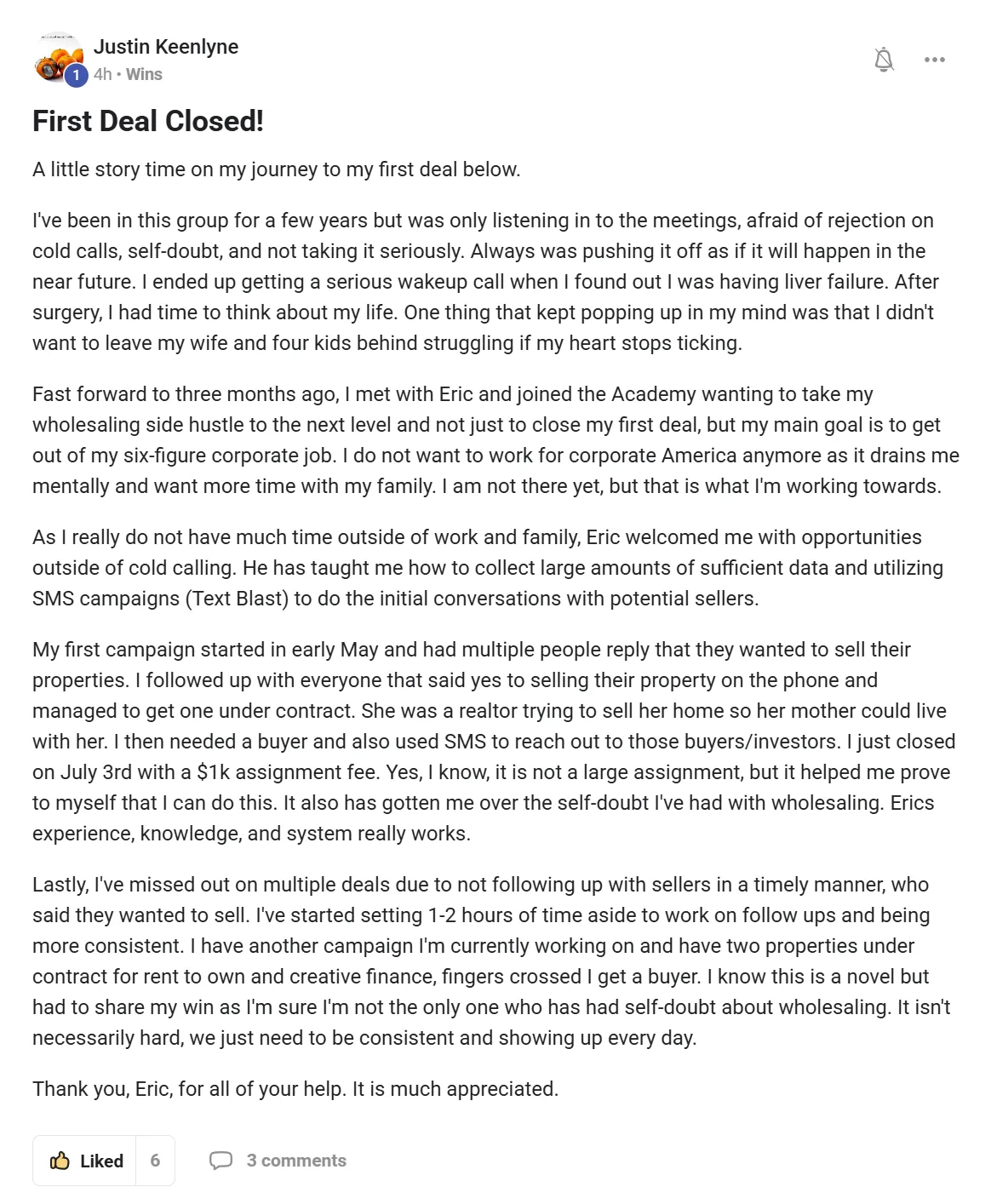 Wholesale Automation Academy Testimonial